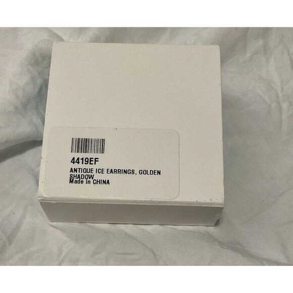 Touchstone Crystal, Antique Ice Post Earrings, Golden Shadow, NWB, 4419EF - Picture 4 of 4